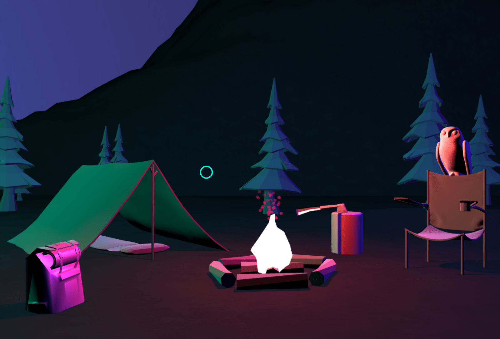 3D camping scene